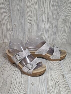Dansko Sophie Metallic Suede Leather Slide Sandals Womens Size 40 US Size 9.5-10
